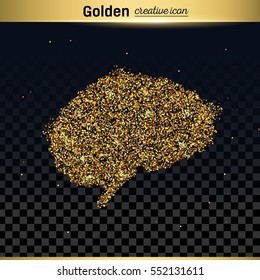 Gold glitter vector icon