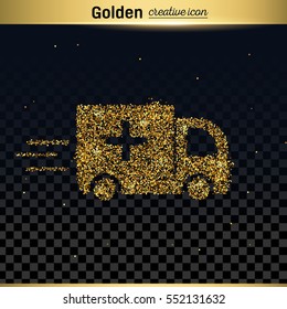 Gold glitter vector icon