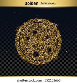 Gold glitter vector icon