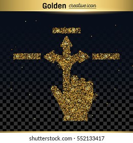 Gold glitter vector icon