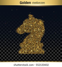 Gold glitter vector icon