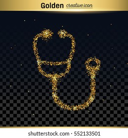 Gold glitter vector icon