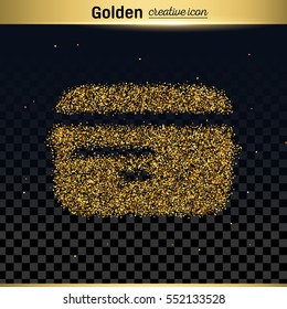 Gold glitter vector icon