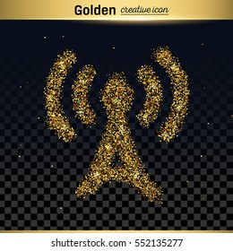 Gold glitter vector icon