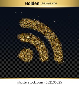 Gold glitter vector icon