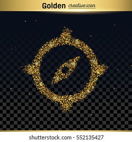 Gold glitter vector icon