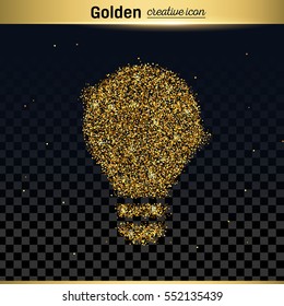 Gold glitter vector icon
