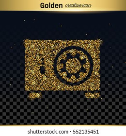 Gold glitter vector icon