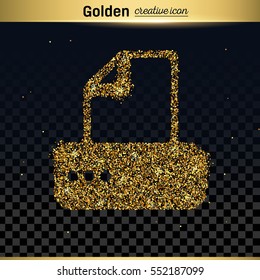 Gold glitter vector icon