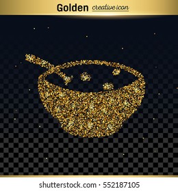 Gold glitter vector icon