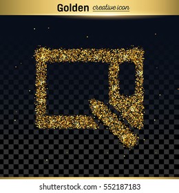 Gold glitter vector icon