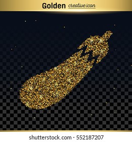 Gold glitter vector icon