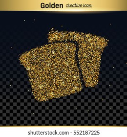 Gold glitter vector icon