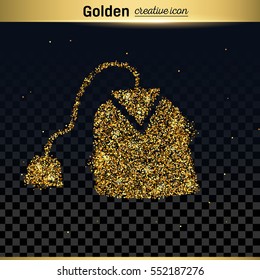 Gold glitter vector icon