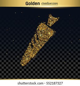 Gold glitter vector icon