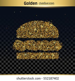 Gold glitter vector icon