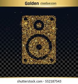 Gold glitter vector icon