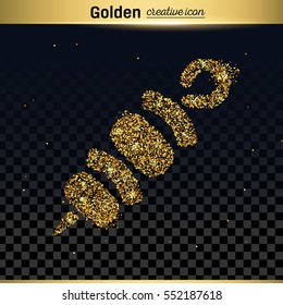 Gold glitter vector icon