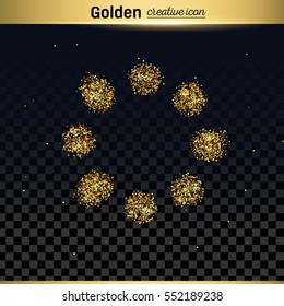 Gold glitter vector icon