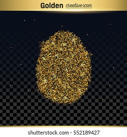 Gold glitter vector icon