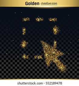 Gold glitter vector icon