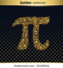 Gold glitter vector icon