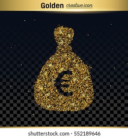 Gold glitter vector icon