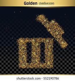 Gold glitter vector icon