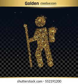 Gold glitter vector icon