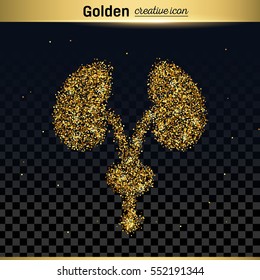 Gold glitter vector icon