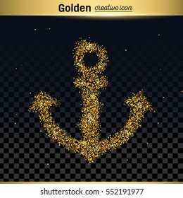 Gold glitter vector icon