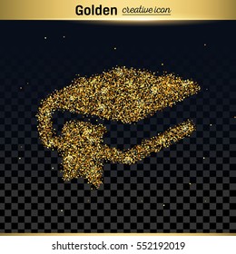 Gold glitter vector icon