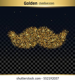 Gold glitter vector icon