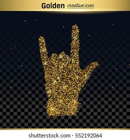 Gold glitter vector icon