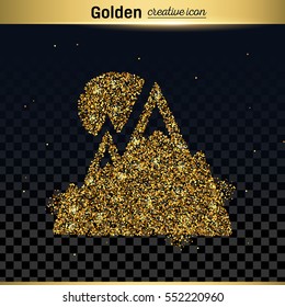 Gold glitter vector icon