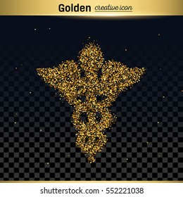 Gold glitter vector icon