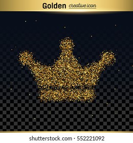 Gold glitter vector icon