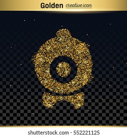 Gold glitter vector icon