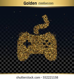 Gold glitter vector icon