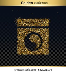 Gold glitter vector icon