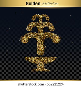 Gold glitter vector icon