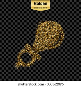 Gold glitter vector icon of nipple isolated on background. Art creative concept illustration for web, glow light confetti, bright sequins, sparkle tinsel, abstract bling, shimmer dust, foil.