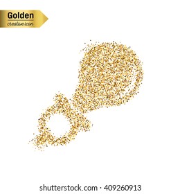 Gold glitter vector icon of nipple isolated on background. 
