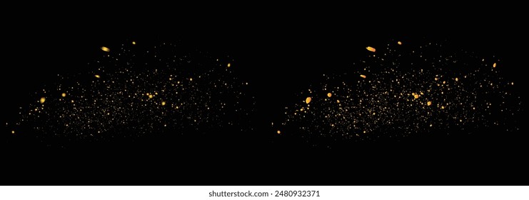 Gold glitter vector luxury transparent background