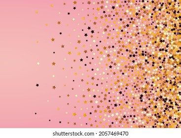 Fondo rosado del vector de brillo dorado. Sparkling Elegant Universe Textura. Star Cosmos Design.  Ilustración De Twinkle Starry Gilded.
