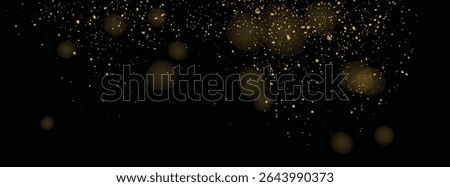 Gold glitter vector sparkle element design on a black background