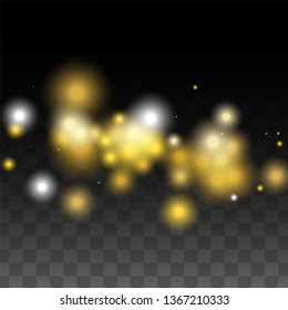 Gold Glitter Vector Texture on a Black. Golden Glow Pattern. Golden Christmas and New Year Snow. Golden Explosion of Confetti. Star Dust. Luxury Night Digital Illustration. 