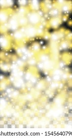 Gold Glitter Vector Texture on a Black. Golden Glow Pattern. Golden Christmas and New Year Snow. Golden Explosion of Confetti. Star Dust. Luxury Night Digital Illustration. 