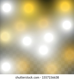Gold Glitter Vector Texture on a Black. Golden Glow Pattern. Golden Christmas and New Year Snow. Golden Explosion of Confetti. Star Dust. Shiny Circles of Light.