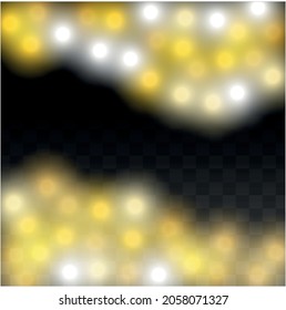 Textura de vectores de brillo de oro en negro. Patrón de brillo dorado. Navidad dorada y nieve de Año Nuevo. Explosión dorada de Confetti. Star Dust. Resumen de fondo parpadeo con un diseño de luces de partido. 